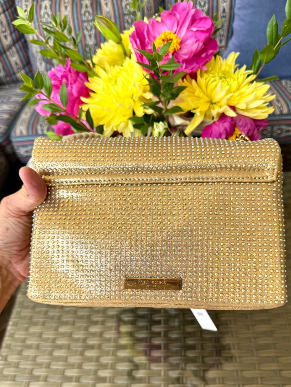 NWT Kurt Geiger Gold Gem Kensington Medium Bag - Gorgeous - Picture 3 of 8